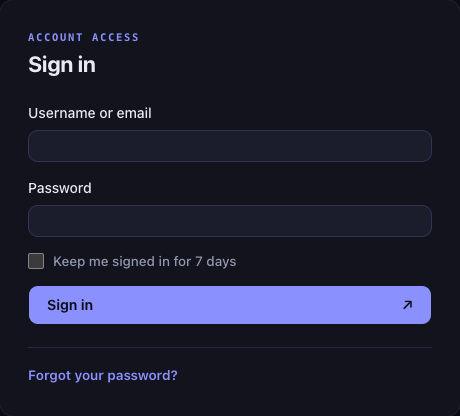 GPlayer secure administration login running from the Node application